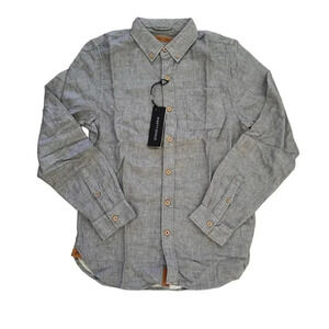 Nifty Genius Gray Shirt Long Sleeve Button Up Cotton Classic Preppy Business XS